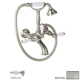Wall Mount Exposed Tub Filler Faucet in Satin Nickel