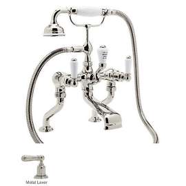Perrin and Rowe U.3500L/1-PN Deck Mount Exposed Tub Filler Faucet in Polished Nickel