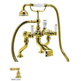 Perrin and Rowe U.3500L/1-IB Deck Mount Exposed Tub Filler Faucet in English Gold