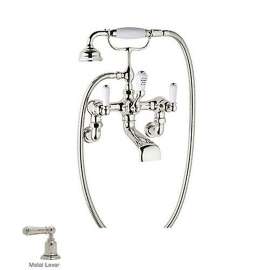 Perrin and Rowe U.3510L/1-PN Wall Mount Exposed Tub Filler Faucet in Polished Nickel