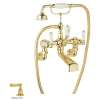 Wall Mount Exposed Tub Filler Faucet in English Gold