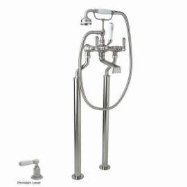 Perrin and Rowe U.3520L/1-STN Floor Mount Tub Filler Faucet in Satin Nickel