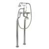Floor Mount Tub Filler Faucet in Satin Nickel