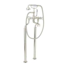 Floor Mount Tub Filler Faucet in Polished Nickel