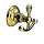 Double Hook Robe Hook in Inca Brass