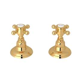 Italian Country Bath A7422XMIB 3/4-in Hot and Cold Sidevalves Set with Cross Handle in Italian Brass