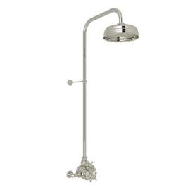 Thermostatic Shower Package with Cross Handle in Polished Nickel