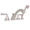 Palladian A1904LMSTN 4-Hole Deck Mount Tub Filler with Metal Lever Handshower in Satin Nickel