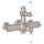 Italian Bath Exposed Thermostatic Valve with White Porcelain Lever in Satin Nickel