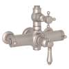 Italian Bath Exposed Thermostatic Valve with Cross Handle in Satin Nickel