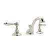 C-Spout Widespread Lavatory Faucet with Metal Lever Pop-Up in Polished Nickel
