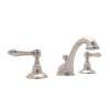 C-Spout Widespread Lavatory Faucet with Metal Lever Pop-Up in Satin Nickel