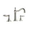Column Spout Widespread Lavatory Faucet with Crystal Levers Pop-Up in Polished Nickel