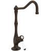 Column Spout Filter Faucet With Mini Porcelain Lever Handle In Tuscan Brass