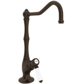 Column Spout Filter Faucet With Mini Porcelain Lever Handle In Tuscan Brass