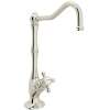 Column Spout Filter Faucet With Mini Cross Handle In Polished Nickel