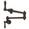 Wall Mount Swing Arm Pot Filler With Metal Lever Handle In Tuscan Brass