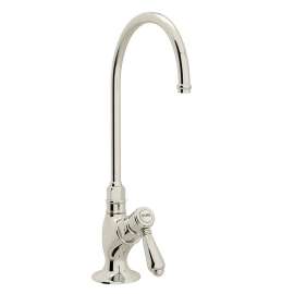 C-Spout Filter Faucet With Mini Metal Lever Handle In Polished Nickel