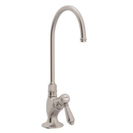 C-Spout Filter Faucet With Mini Metal Lever Handle In Satin Nickel