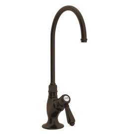 C-Spout Filter Faucet With Mini Metal Lever Handle In Tuscan Brass