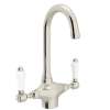 C-Spout Bar/Food Prep Faucet With Porcelain Lever Handle In Polished Nickel