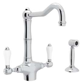 Italian Kitchen Acqui Kitchen Faucet With Double-Lever Handle - In Multiple Colors