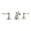 High Neck Widespread Lavatory Faucet with Metal Levers Pop-Up and Hex Spout in Polished Nickel