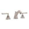 High Neck Widespread Lavatory Faucet with Hex Spout Metal Lever Handles and Pop-Up in Satin Nickel