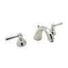 C-Spout Widespread Lavatory Faucet with Metal Levers Pop-Up in Polished Nickel