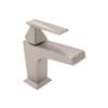 Single Hole, Single Lever Lavatory Faucet with Single Vincent Metal Lever and Pop-Up in Satin Nickel