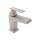 Single Hole, Single Lever Lavatory Faucet with Single Vincent Metal Lever and Pop-Up in Satin Nickel