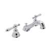 C-Spout Widespread Lavatory Faucet with Classic Metal Lever in Polished Chrome