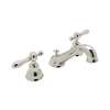C-Spout Widespread Lavatory Faucet with Classic Metal Lever in Polished Nickel