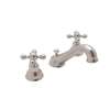 C-Spout Widespread Lavatory Faucet with Cross Handles in Satin Nickel