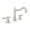 Column Spout Widespread Lavatory Faucet Classic Metal Levers Pop-Up and 7-1/8