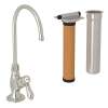 C-Spout Filter Faucet Kit With Mini Metal Lever Handle In Polished Nickel