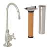 C-Spout Filter Faucet Kit With Mini Cross Handle In Polished Nickel