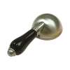 Black Porcelain Single Lever Handle With Dome Cap In Polished Nickel