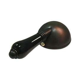 Black Porcelain Single Lever Handle With Dome Cap In Tuscan Brass