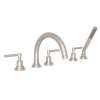 5-Hole Deck Mount Tub Filler with Metal Lever C-Spout in Satin Nickel