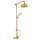 Exposed Wall Mount Thermostatic Shower with Cross Handle and Volume Control in Italian Brass