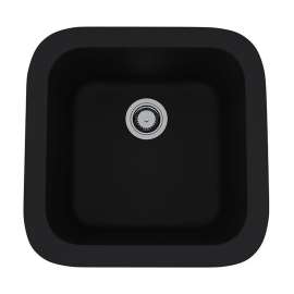 Fireclay Single Bowl Bar/Food Prep Sink in Matte Black