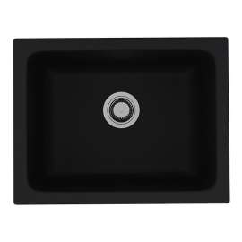 Fireclay Single Bowl Undermount Kitchen/Laundry Sink in Matte Black