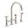 Deck Mount C-Spout 3 Leg Bridge Kitchen Faucet With Sidespray And Five Spoke Handles Sidespray In Polished Nickel