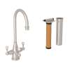 Georgian Era Filtration 3-Lever Bar/Food Prep Faucet Kit With Triflow Filter In Satin Nickel