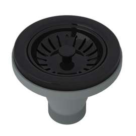 Manual Basket Strainer without Remote Pop-Up in Matte Black
