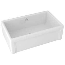 Casement Edge Front Single Bowl Apron Front Fireclay Kitchen Sink in White
