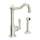 Single Hole Column Spout Bar/Food Prep Faucet With Sidespray With Metal Lever Handle In Polished Nickel
