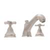 High Neck Widespread Lavatory Faucet with Hex Spout Cross Handles and Pop-Up in Satin Nickel