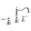 Column Spout Widespread Lavatory Faucet Ornate White Porcelain Levers Pop-Up and 7-1/8